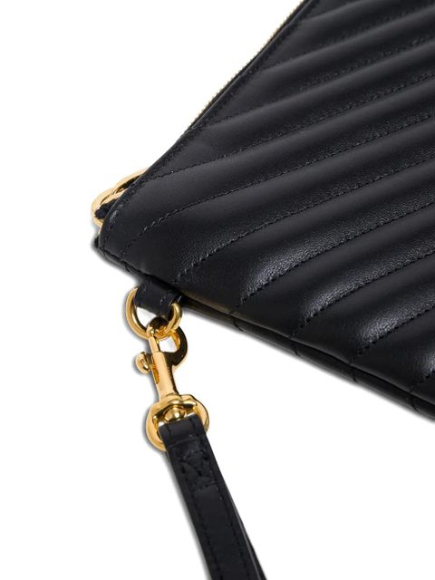 Saint Laurent Cassandre Matelassé logo-plaque clutch bag - Black - zdjęcie produktu nr 2