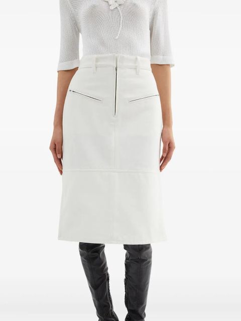 Jil Sander denim midi skirt - White