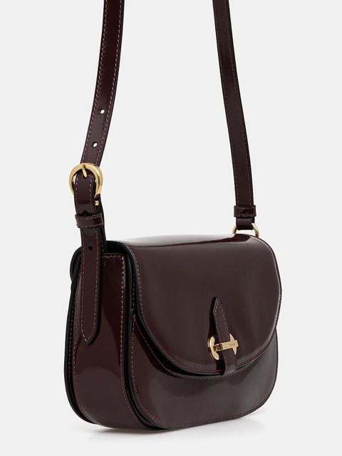 Pollini torebka skórzana kolor bordowy PC4403PP0N QB1 - zdjęcie produktu nr 2