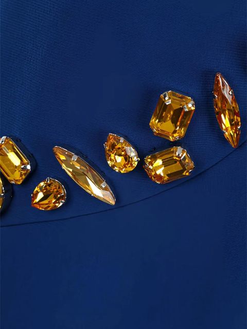 Prada crystal-embellished V-neck dress - Blue