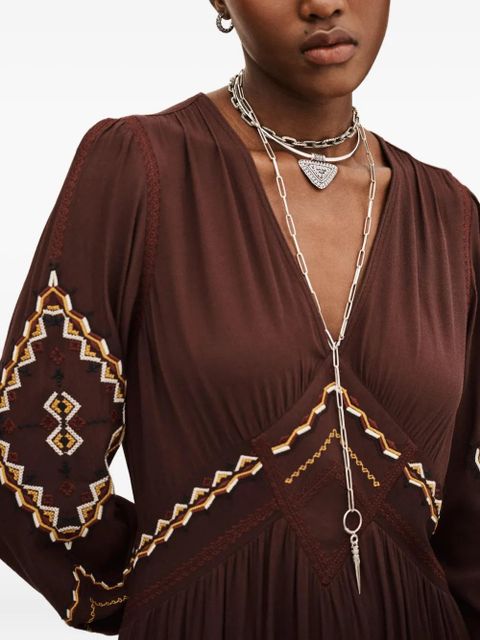 Ba&Sh Tany embroidered dress - Brown