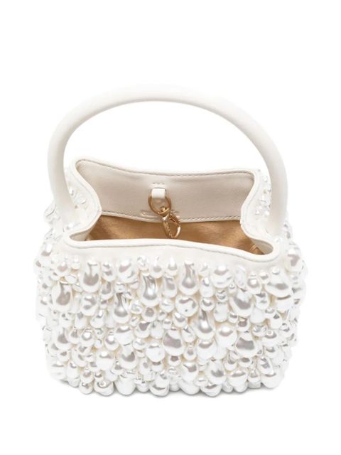 Cult Gaia Solene pearl-embellished top handle bag - White