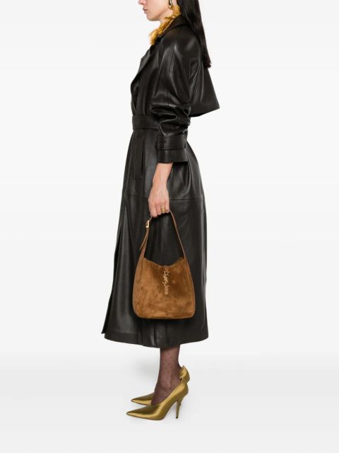 Saint Laurent small Le 5 à 7 Supple logo-plaque suede shoulder bag - Brown - zdjęcie produktu nr 2