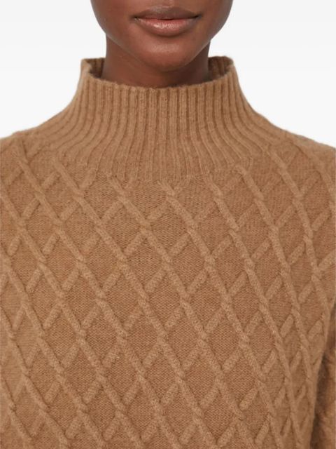 Max Mara high-neck diamond-pattern sweater - Brown