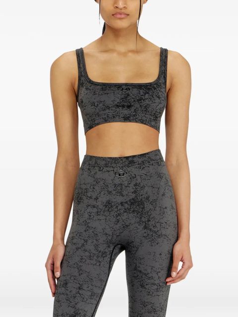 Diesel printed seamless sports bra - Grey
