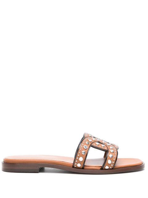 Tod's Kate studded leather sandals - Brown - zdjęcie produktu nr 1