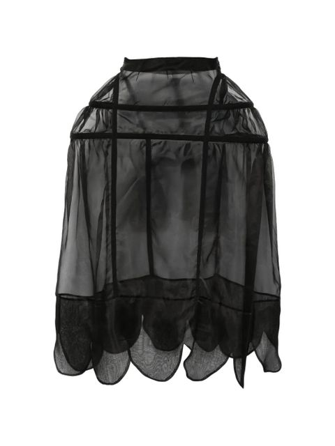 Simone Rocha scallop-trim panelled mini skirt - Black - zdjęcie produktu nr 1