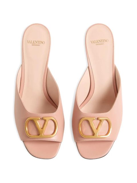 Valentino Garavani VLogo Signature kidskin slide sandals 80mm - Pink