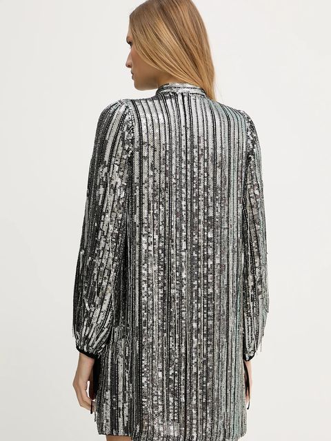 Pinko sukienka kolor srebrny mini prosta 104683 A2DE - zdjęcie produktu nr 2