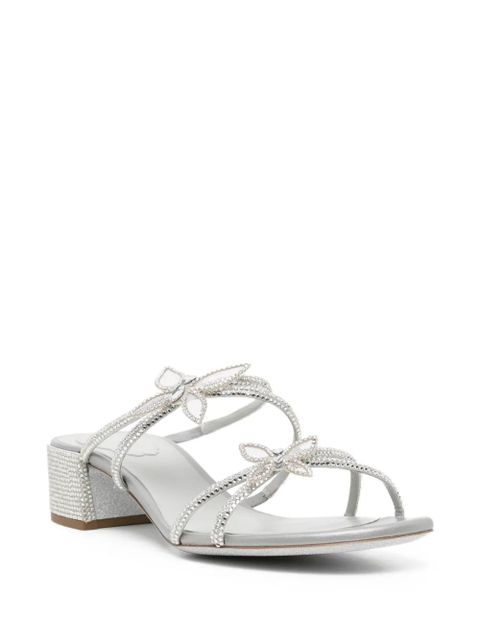 René Caovilla 40mm crystal-embellished sandals - Silver