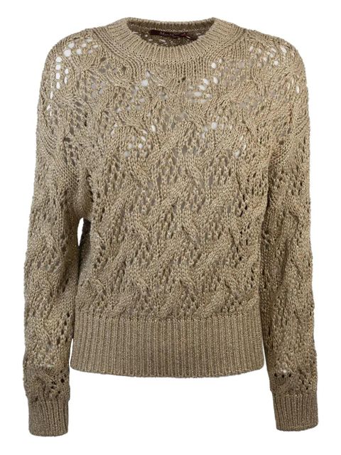 Max Mara geometric-pattern knit sweater - Gold - zdjęcie produktu nr 1