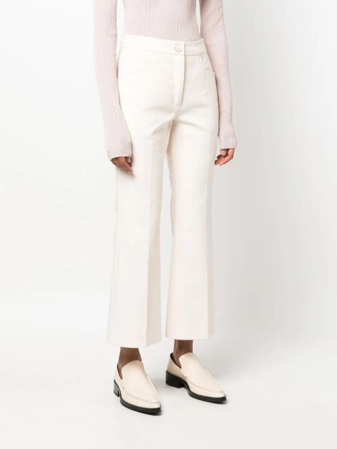 Jil Sander pressed-crease flared trousers - Neutrals