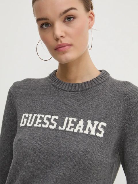 Guess Jeans sweter bawełniany kolor szary W4BR10 Z3HM1