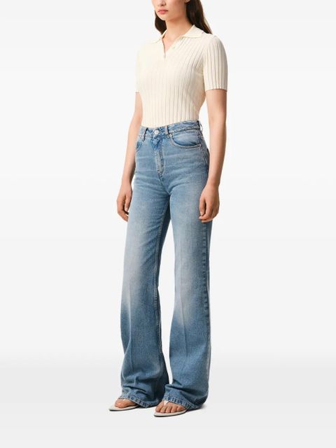 AMI Paris flare-fit cotton jeans - Blue