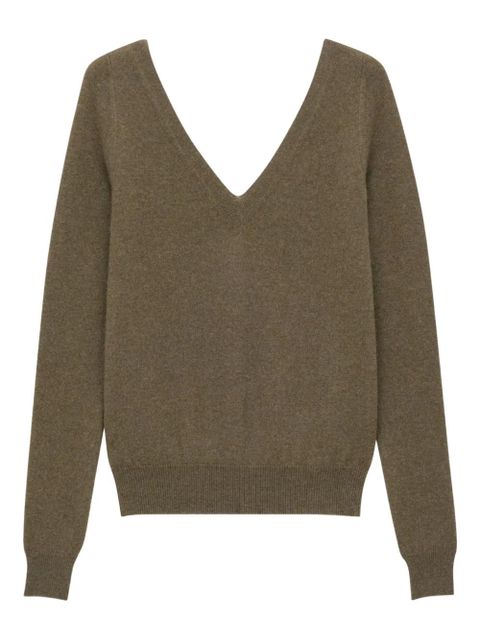 Saint Laurent V-neck cashmere sweater - Brown - zdjęcie produktu nr 1
