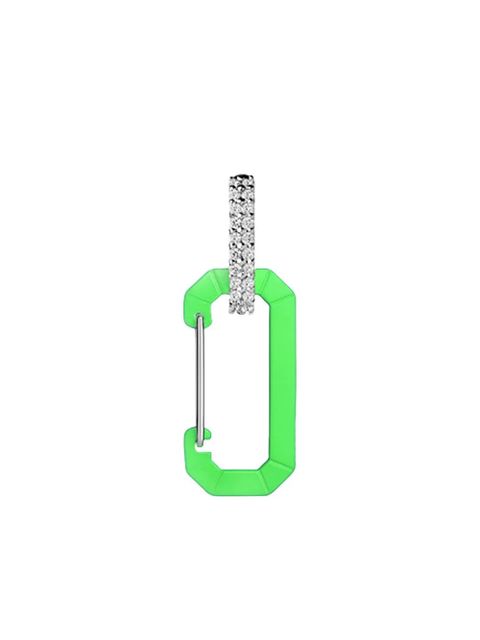 EÉRA 18K white gold small Chiara diamond earring - Green - zdjęcie produktu nr 1