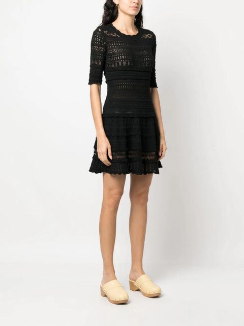 MARANT ÉTOILE knitted cotton mini dress - Black