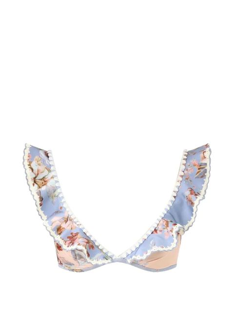 ZIMMERMANN Awaken ruffled crochet bikini top - Blue - zdjęcie produktu nr 1