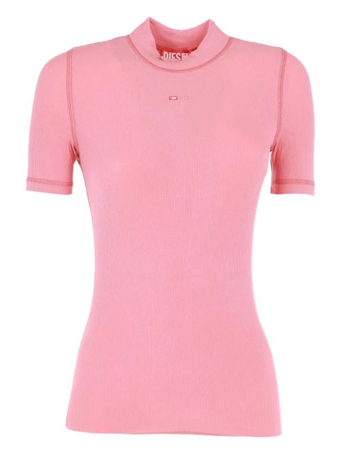 Diesel T-Mokky-Microdiv ribbed T-shirt - Pink - zdjęcie produktu nr 1
