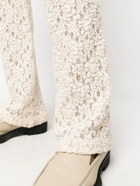 Chloé floral-lace bootcut trousers - Neutrals