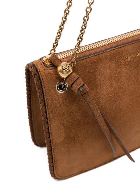 ETRO logo-detail letaher shoulder bag - Brown