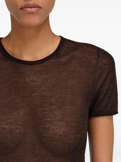 Ferragamo crew-neck knitted T-shirt - Brown