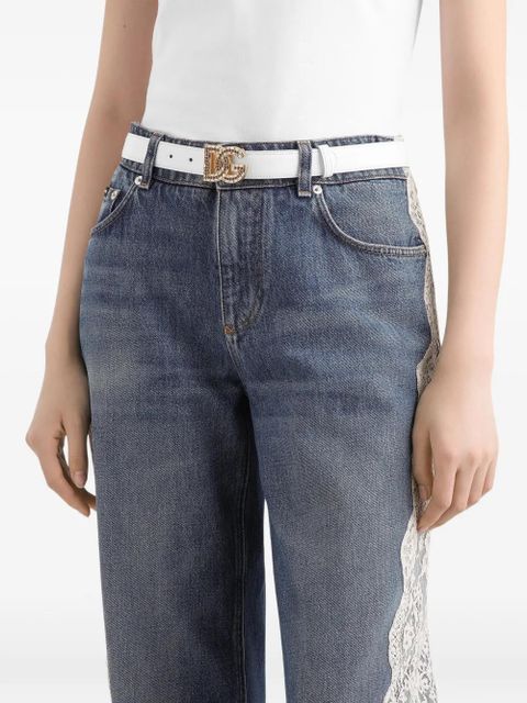 Dolce & Gabbana embellished-logo belt - White