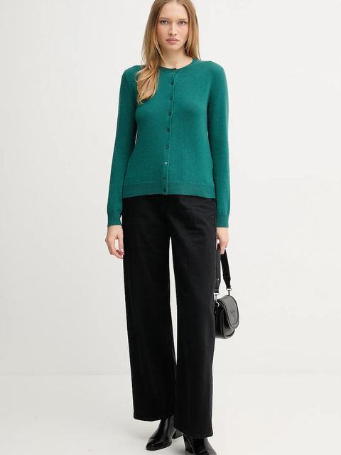 United Colors of Benetton kardigan wełniany kolor zielony lekki