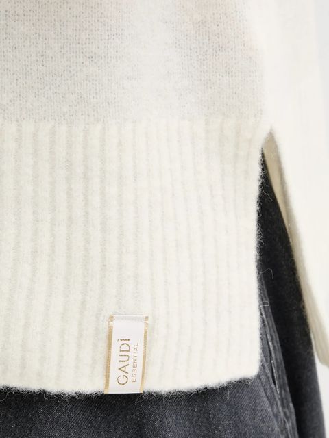 Gaudi sweter damski kolor beżowy z golfem 521FD53011