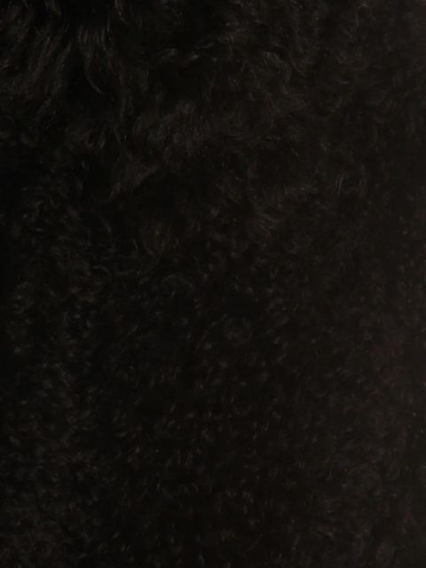 Blumarine leather-detail fleece jacket - Black