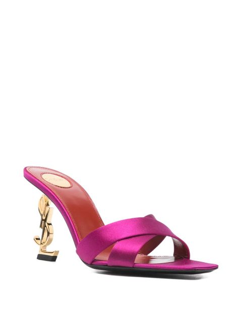 Saint Laurent criss-cross logo heel sandals - Pink