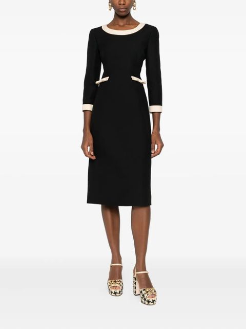 Valentino Garavani bow-embellished round-neck dress - Black