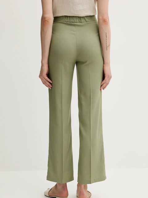 United Colors of Benetton spodnie damskie kolor zielony proste high waist 4T91DF099