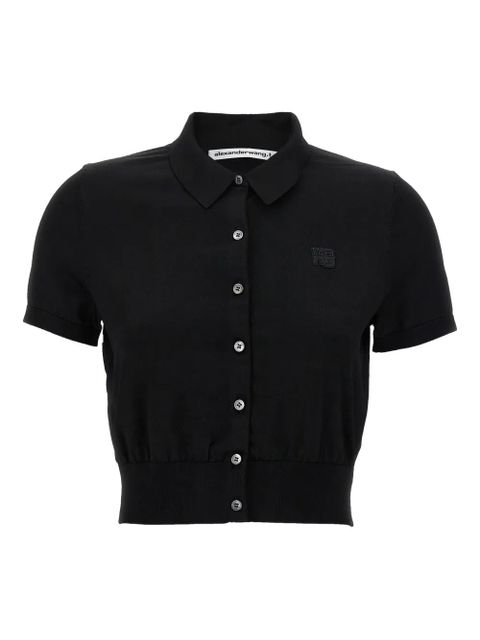 Alexander Wang logo-embroidered short-sleeve shirt - Black - zdjęcie produktu nr 1