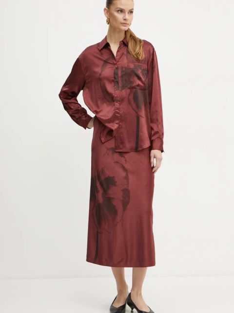 MAX&Co. koszula damska kolor czerwony relaxed z kołnierzykiem klasycznym 2426116024200