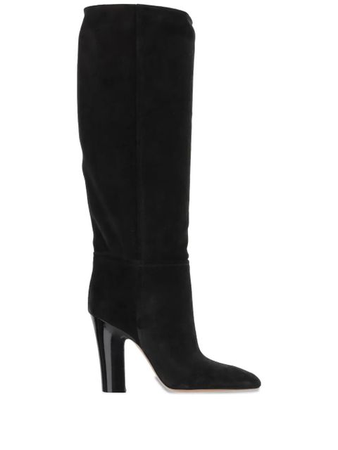 Paris Texas Alizze suede pointed-toe knee-high boots - Black