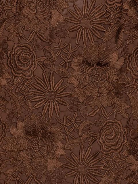 ROTATE BIRGER CHRISTENSEN 3D lace midi dress - Brown