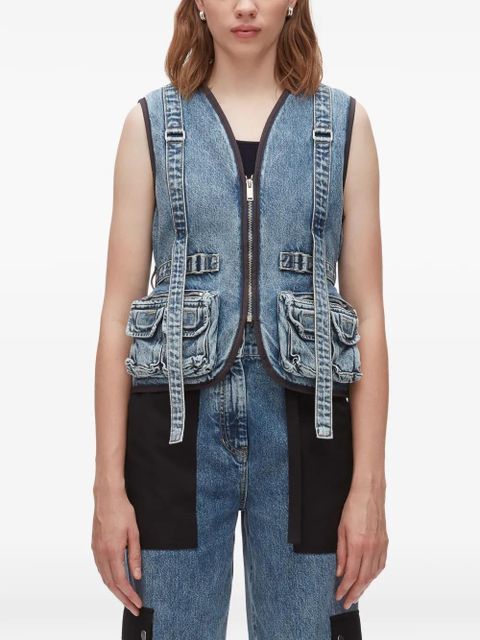 3.1 Phillip Lim front-pocket denim vest - Blue