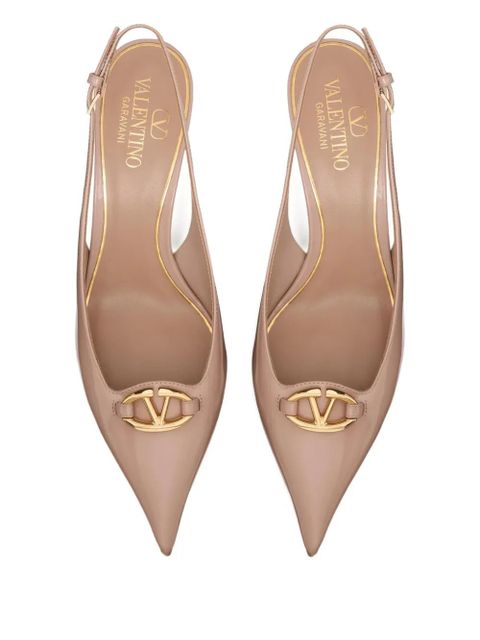 Valentino Garavani 60mm VLogo slingback leather pumps - Pink