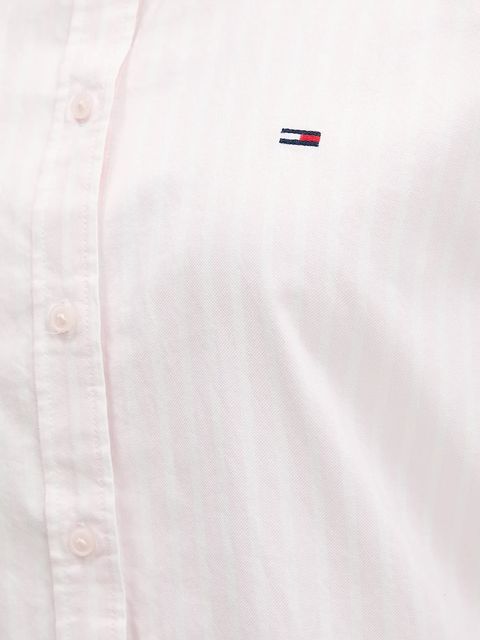 Tommy Jeans koszula bawełniana damska kolor różowy regular z kołnierzykiem klasycznym DW0DW19890