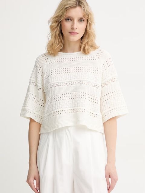 Weekend Max Mara sweter z krótkim rękawem damski bawełniany - zdjęcie produktu nr 1