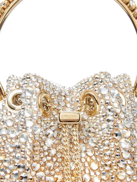 Jimmy Choo Bon Bon crystal-embellished bucket bag - Gold