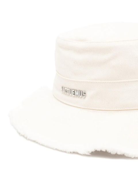 Jacquemus Le Bob Artichaut frayed logo bucket hat - Neutrals - zdjęcie produktu nr 2