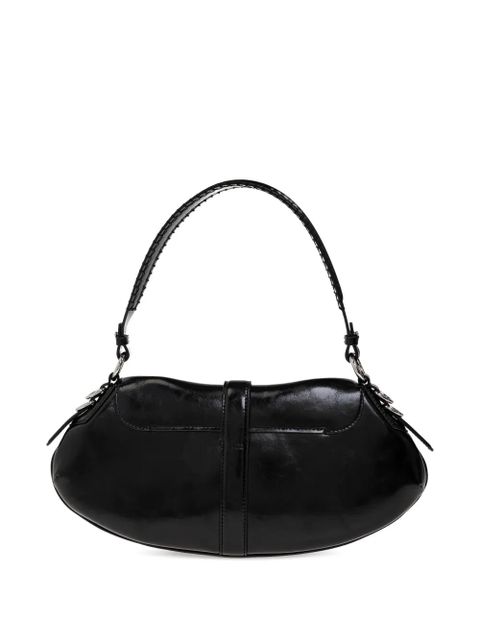 GANNI logo-buckle shoulder bag - Black