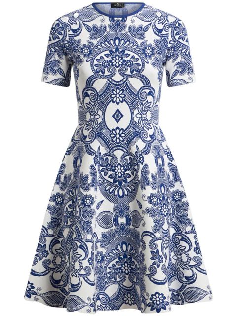 ETRO patterned-jacquard mini dress - Blue - zdjęcie produktu nr 1