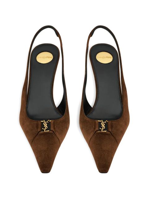 Saint Laurent Babylone slingback pumps - Brown