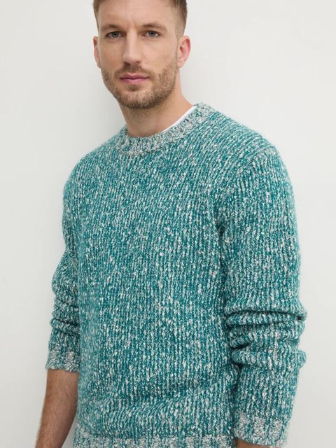 United Colors of Benetton sweter z domieszką wełny kolor turkusowy 116NU108M