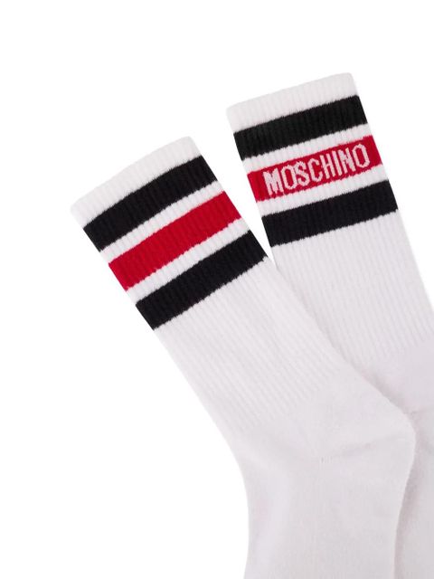 Moschino logo-embroidery socks - White