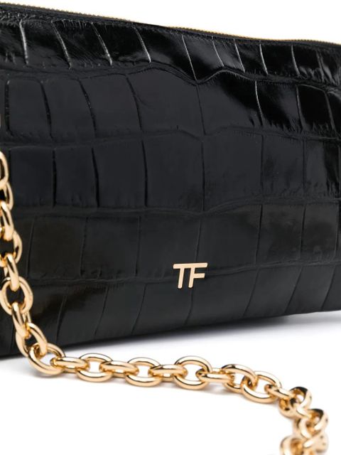 TOM FORD crocodile-embossed leather bag - Black