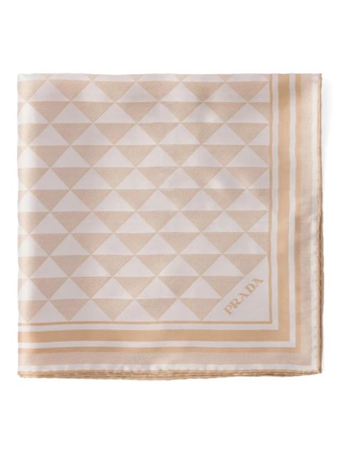 Prada printed silk scarf - Neutrals - zdjęcie produktu nr 1